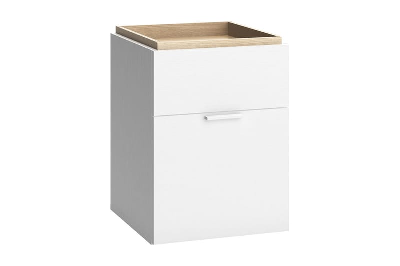 4You Sengebord 41 cm med Opbevaring Hvid/Natur, VOX