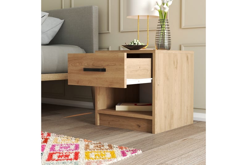 Abbekerk Sengebord 52 cm - Natur - Møbler - Borde - Aflastningsbord - Sengebord