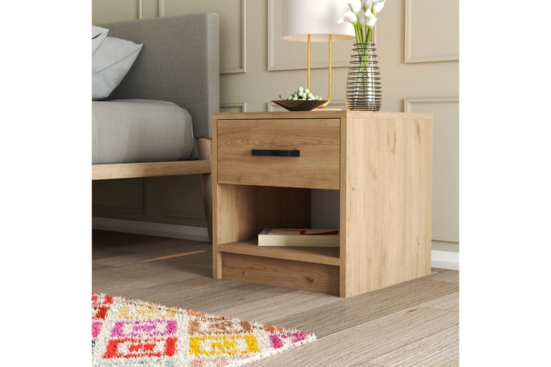 Abbekerk Sengebord 52 cm - Natur - Møbler - Borde - Aflastningsbord - Sengebord