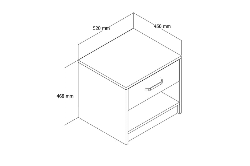 Abbekerk Sengebord 52 cm - Natur - Møbler - Borde - Aflastningsbord - Sengebord