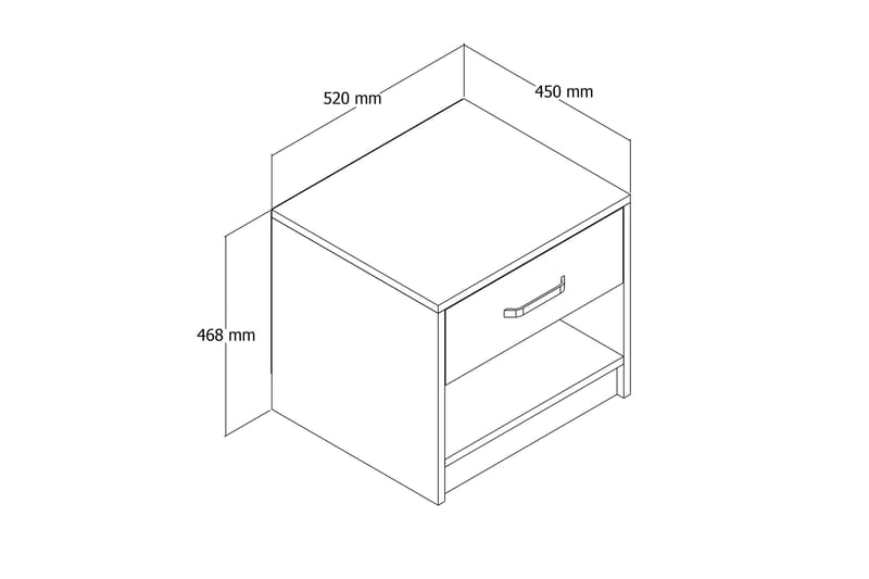 Abbekerk Sengebord 52 cm - Natur - Sengebord