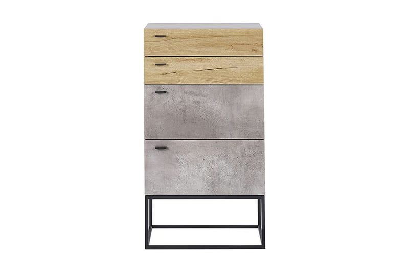 Acra Kommode 52x41 cm - Grå/Lyst Træ - Møbler - Borde - Aflastningsbord - Sengebord