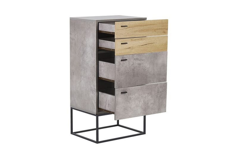 Acra Kommode 52x41 cm - Grå/Lyst Træ - Møbler - Borde - Aflastningsbord - Sengebord