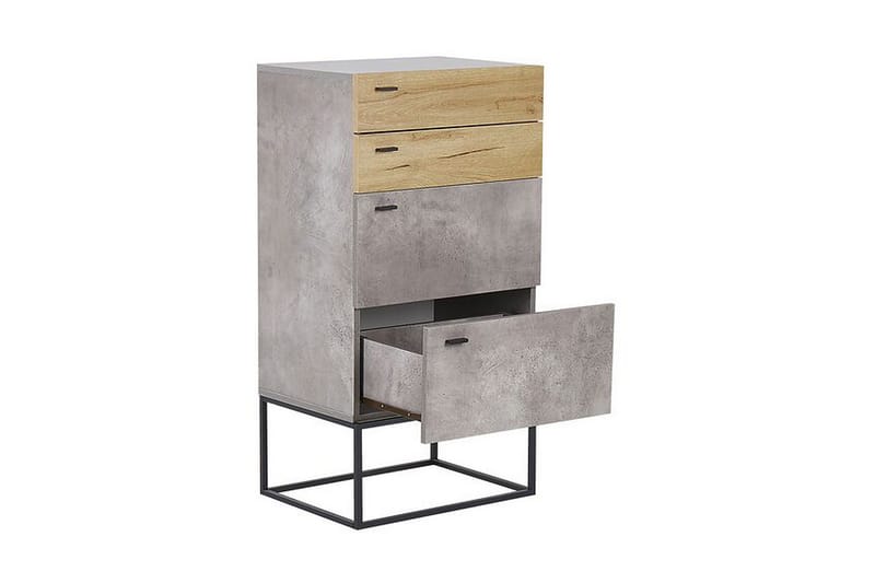 Acra Kommode 52x41 cm - Grå/Lyst Træ - Møbler - Borde - Aflastningsbord - Sengebord