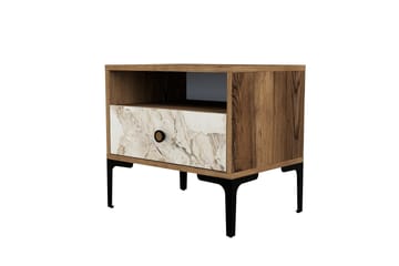 Ameias Sengebord 56x40 cm Brun/Hvid