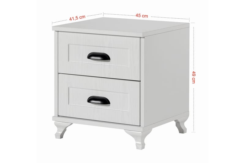 Andifli Sengebord 45x49 cm - Hvid - Møbler - Borde - Aflastningsbord - Sengebord