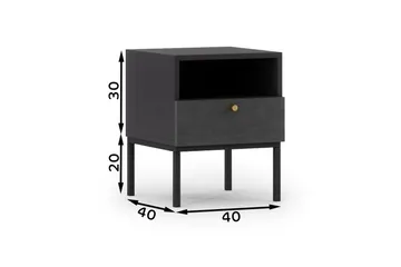 Anjal Sengebord 40 cm - Sort - Møbler - Borde - Aflastningsbord - Sengebord