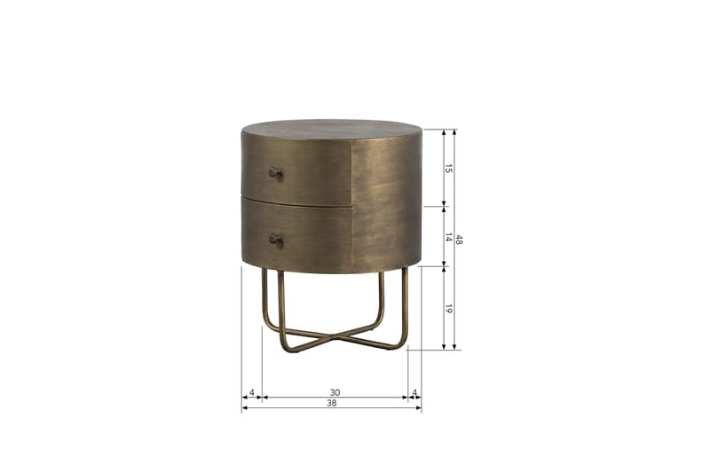 Astranna Sengebord 39 cm - Antik Messing - Møbler - Borde - Aflastningsbord - Sengebord