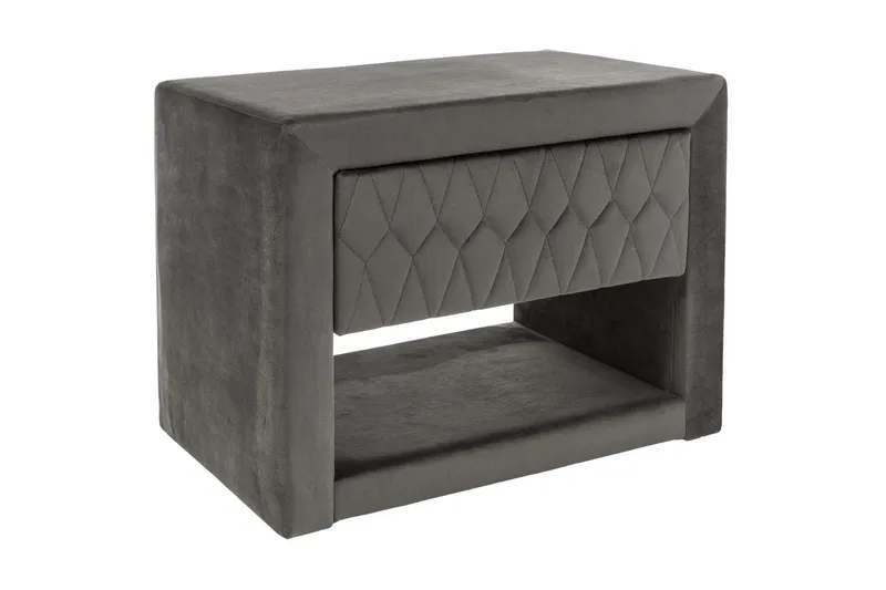 Azurro Sengebord 50 cm, Velour/Grå