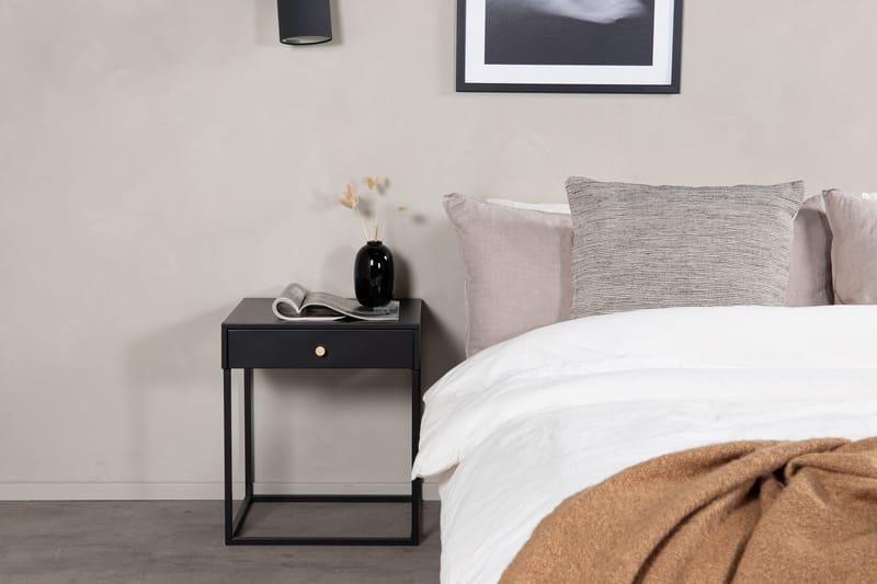 Bakal Sengebord 43 cm med Opbevaring Skuffe - Sort - Møbler - Borde - Aflastningsbord - Sengebord