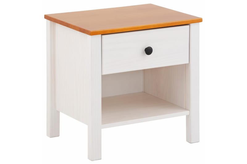 Barleduc Sengebord 43 cm - Hvid/Gul - Møbler - Borde - Aflastningsbord - Sengebord