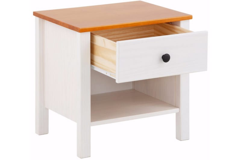 Barleduc Sengebord 43 cm - Hvid/Gul - Møbler - Borde - Aflastningsbord - Sengebord