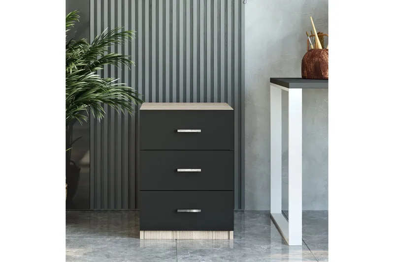 Barrock Sengebord 45 cm - Natur/Sort - Møbler - Borde - Aflastningsbord - Sengebord