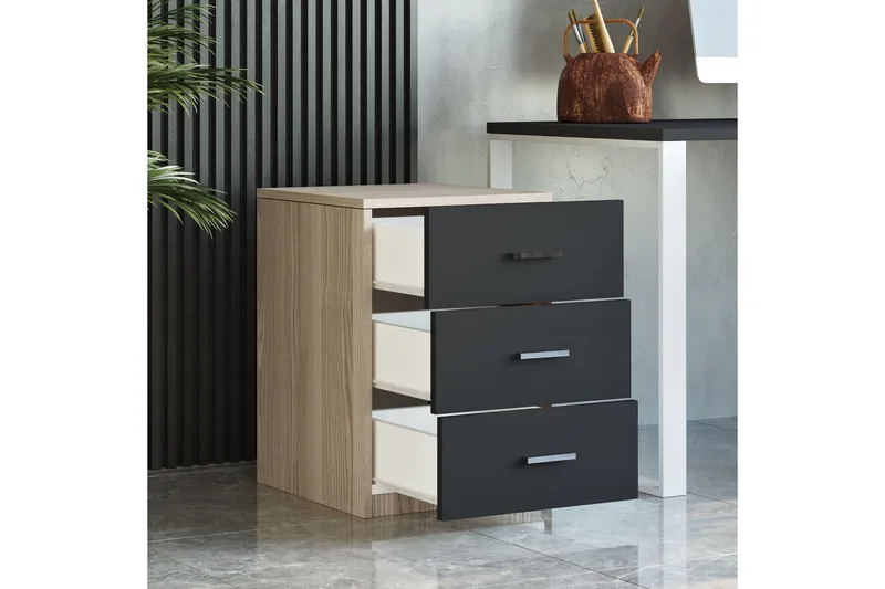 Barrock Sengebord 45 cm - Natur/Sort - Møbler - Borde - Aflastningsbord - Sengebord