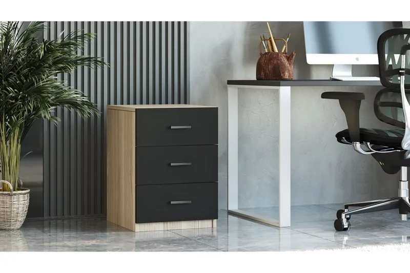 Barrock Sengebord 45 cm - Natur/Sort - Møbler - Borde - Aflastningsbord - Sengebord