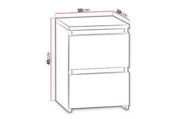 Basildon Sengebord 30 cm med Opbevaring 2 Skuffer - Sort - Møbler - Borde - Aflastningsbord - Sengebord