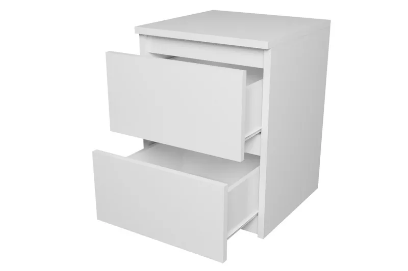 Basildon Sengebord 30 cm med Opbevaring 2 Skuffer - Sort - Møbler - Borde - Aflastningsbord - Sengebord