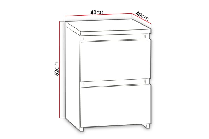 Basildon Sengebord 40 cm med Opbevaring 2 Skuffer - Hvid - Møbler - Borde - Aflastningsbord - Sengebord