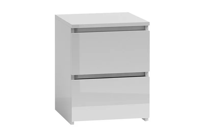 Basildon Sengebord 40 cm med Opbevaring 2 Skuffer, Hvid