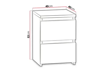 Basildon Sengebord 40 cm med Opbevaring 2 Skuffer - Hvid - Møbler - Borde - Aflastningsbord - Sengebord