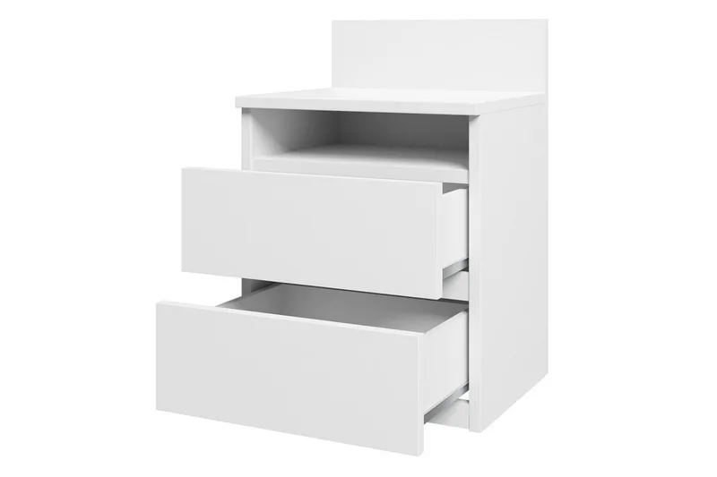Basildon Sengebord 40 cm med Opbevaring 2 Skuffer + Hylde - Sort - Møbler - Borde - Aflastningsbord - Sengebord