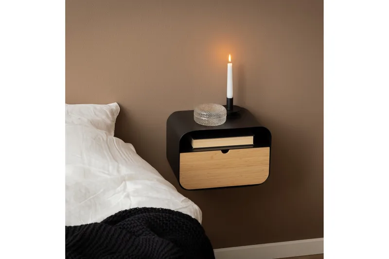 Belleuve Sengebord 25 cm - Sort - Møbler - Borde - Aflastningsbord - Sengebord