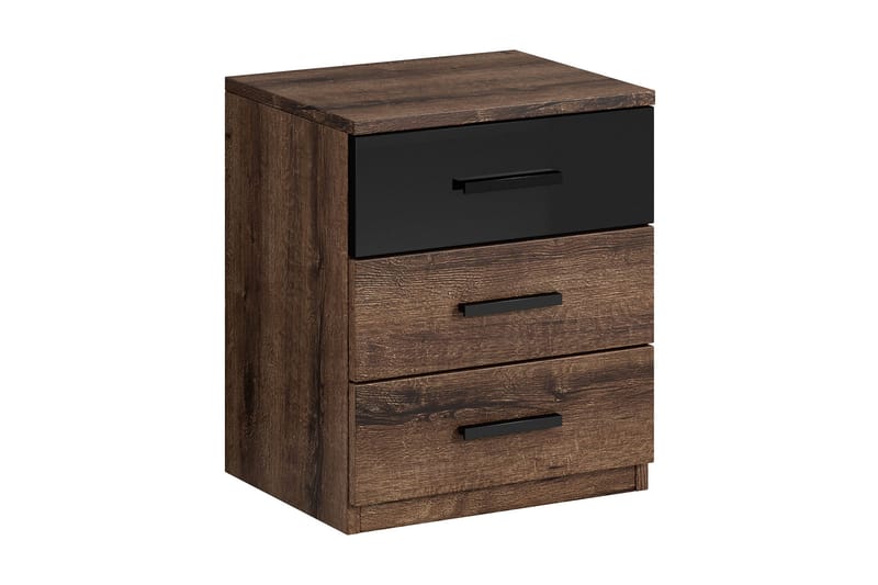 Bovera Sengebord 41x46 cm, Teak / sort