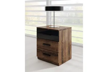 Bovera Sengebord 41x46 cm - Teak / sort - Møbler - Borde - Aflastningsbord - Sengebord