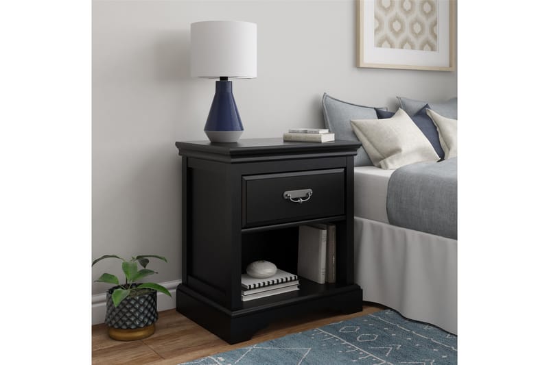 Bristol Sengebord 60x42 cm Sort - Dorel Home - Møbler - Borde - Aflastningsbord - Sengebord