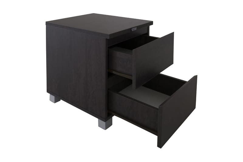 Celine Sengebord 40 cm med Opbevaring 2 Skuffer - Sort - Møbler - Borde - Aflastningsbord - Sengebord