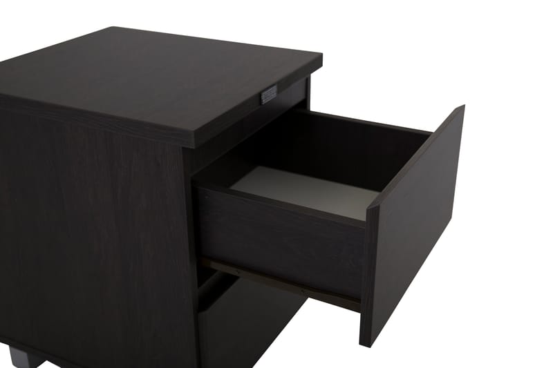 Celine Sengebord 40 cm med Opbevaring 2 Skuffer - Sort - Møbler - Borde - Aflastningsbord - Sengebord