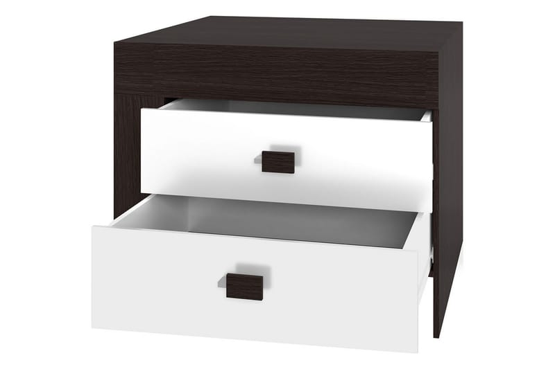 Cezara Sengebord 50 cm Venstre med Opbevaring 2 Skuffer - Beige/Grå - Møbler - Borde - Aflastningsbord - Sengebord