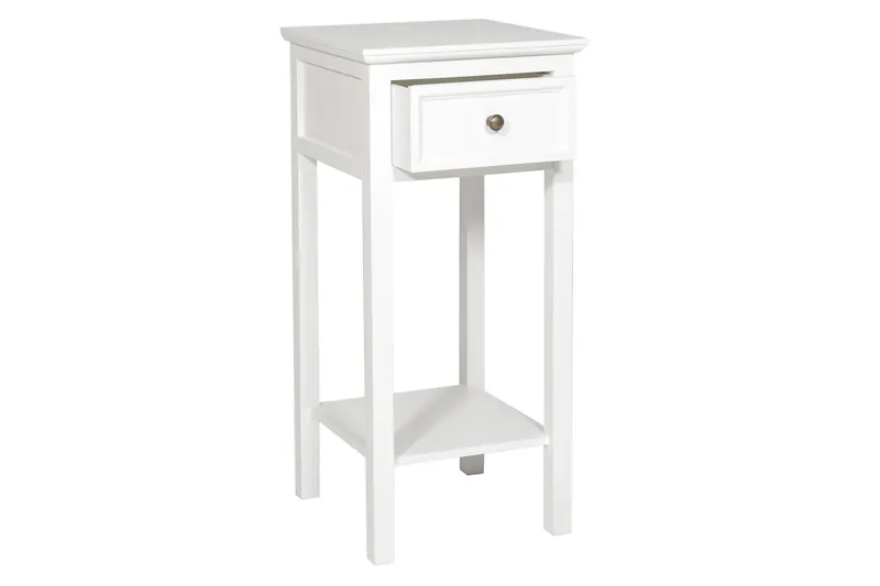 Cleana Sengebord 75 cm med Opbevaring Skuffe - Hvid - Møbler - Borde - Aflastningsbord - Sengebord