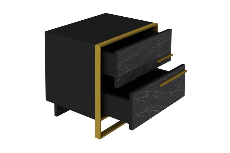 Cofield Sengebord 50 cm - Guld|Sort - Møbler - Borde - Aflastningsbord - Sengebord