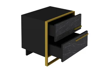 Cofield Sengebord 50 cm - Guld|Sort - Møbler - Borde - Aflastningsbord - Sengebord
