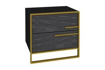 Cofield Sengebord 50 cm - Guld|Sort - Møbler - Borde - Aflastningsbord - Sengebord