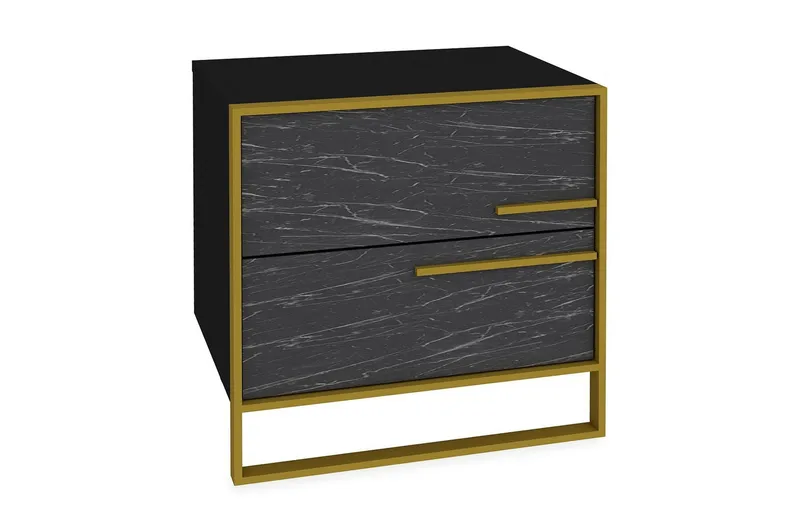 Cofield Sengebord 50 cm, Guld|Sort