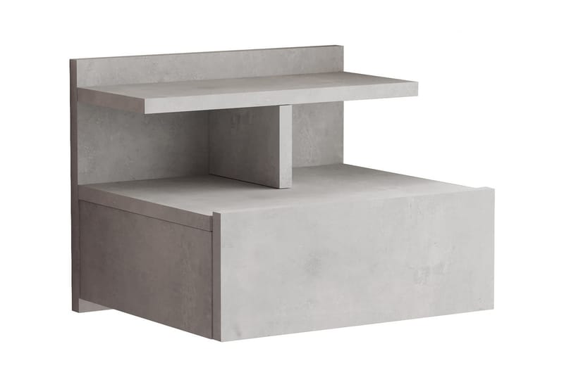 Cranner Sengebord 40 cm 2 Hylder - Sølv - Sengebord
