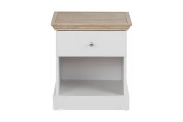 Dareia sengebord 45 cm - hvid/Brun - Møbler - Borde - Aflastningsbord - Sengebord