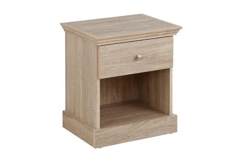 Dareia Sengebord 45 cm med Opbevaring Skuffe + Hylde - Brun - Møbler - Borde - Aflastningsbord - Sengebord