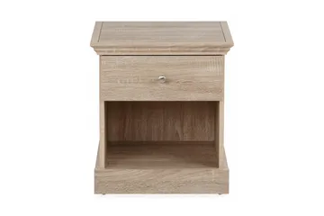 Dareia Sengebord 45 cm med Opbevaring Skuffe + Hylde - Brun - Møbler - Borde - Aflastningsbord - Sengebord