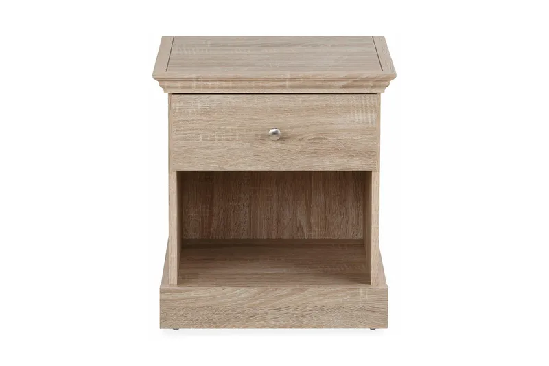 Dareia Sengebord 45 cm med Opbevaring Skuffe + Hylde, Brun
