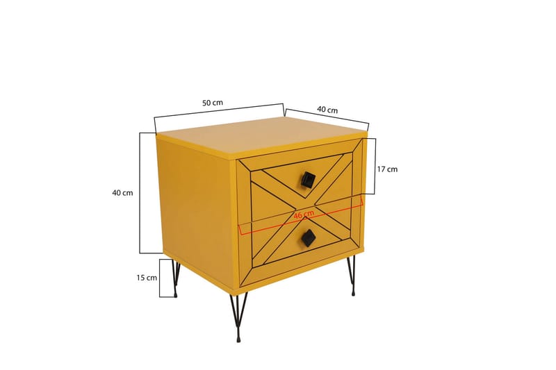 Dasina Sengebord 50 cm - Gul - Sengebord