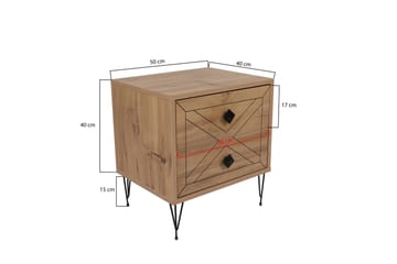 Dasina Sengebord 50 cm - Natur - Møbler - Borde - Aflastningsbord - Sengebord