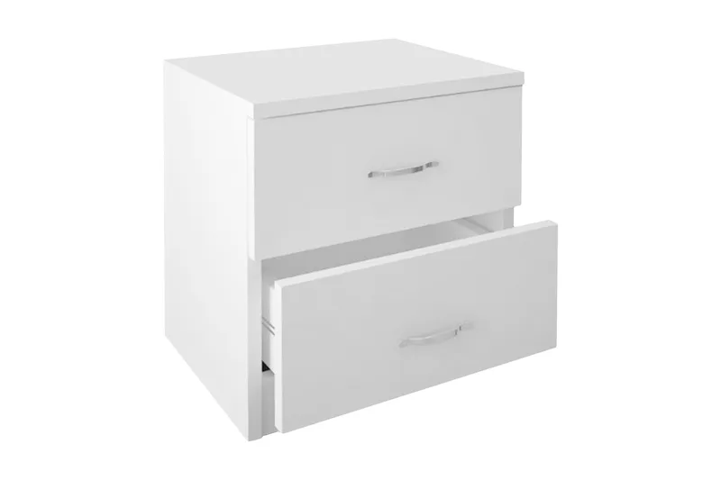 Decorotika Sengebord 40 cm med Opbevaring 2 Skuffer, Hvid