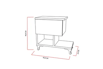 Decorotika Sengebord 46 cm med Opbevaring Skuffe + Hylder Be - Hvid - Møbler - Borde - Aflastningsbord - Sengebord