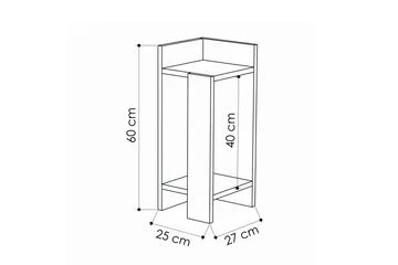 Decorta Sengebord 27 cm - Egefarvet/Mørkegrå - Møbler - Borde - Aflastningsbord - Sengebord