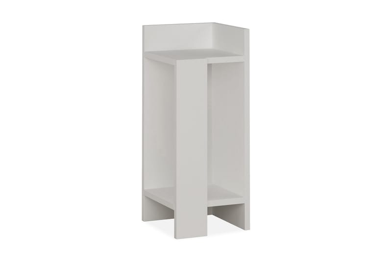 Decorta Sengebord 27 cm med Opbevaring Hylder + Låger Højre - Hvid - Møbler - Borde - Aflastningsbord - Sengebord