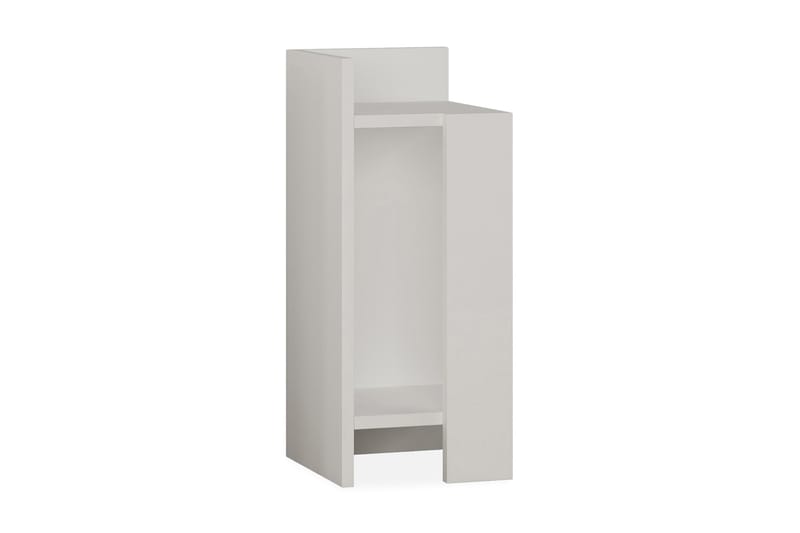 Decorta Sengebord 27 cm med Opbevaring Hylder + Låger - Hvid - Møbler - Borde - Aflastningsbord - Sengebord