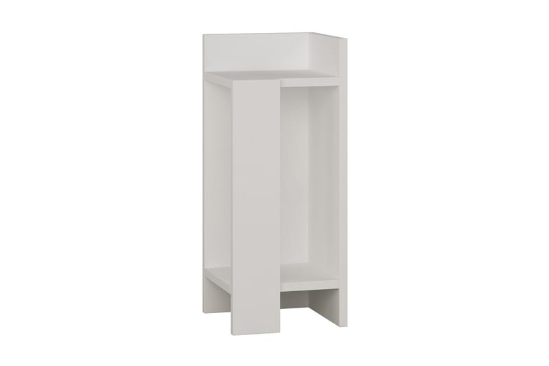Decorta Sengebord 27 cm med Opbevaring Hylder + Låger - Hvid - Møbler - Borde - Aflastningsbord - Sengebord